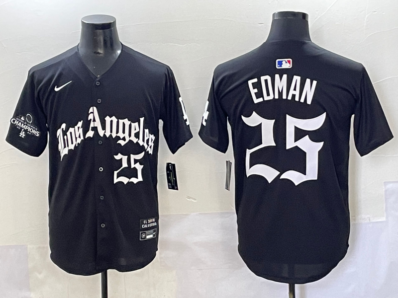 Men's Los Angeles Dodgers Tommy Edman #25 Black Limited Jersey
